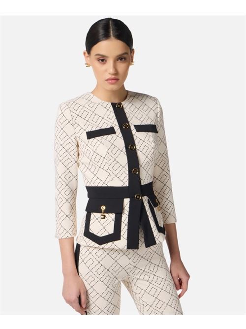 Bi-color jacket in double crepe ELISABETTA FRANCHI | GIS0156E2.EF1